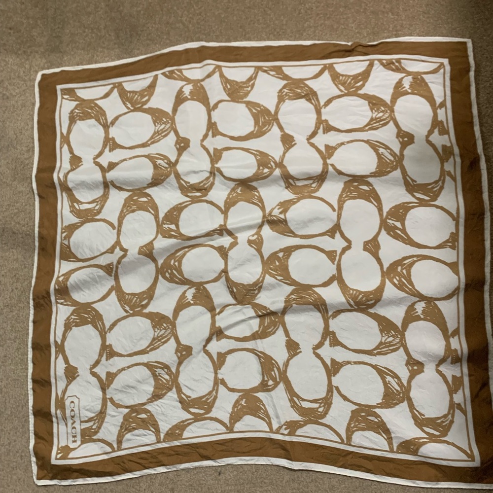 brown coach logo scarf 24x24”